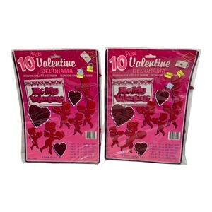 2 Valentine Day BESTILE 10 Pc Decoration Tissue Hearts Cupid Cutouts 1992 Sealed